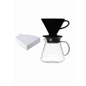 مجموعة V60 ( قمع سيراميك + سيرفر + باكت فلاتر )