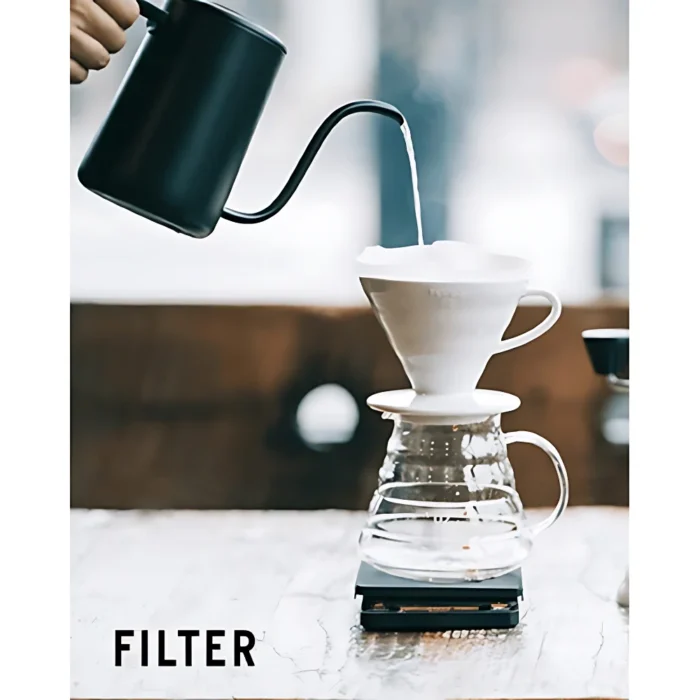 مجموعة V60 ( قمع سيراميك + سيرفر + باكت فلاتر + غلاية ) - الصورة 3